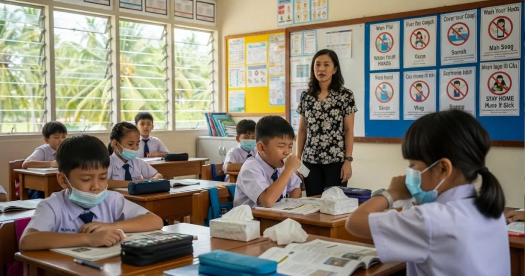 Gelombang Influenza! Enam Ribu Pelajar Dijangkiti, Kementerian Cadang Tutup Sekolah!