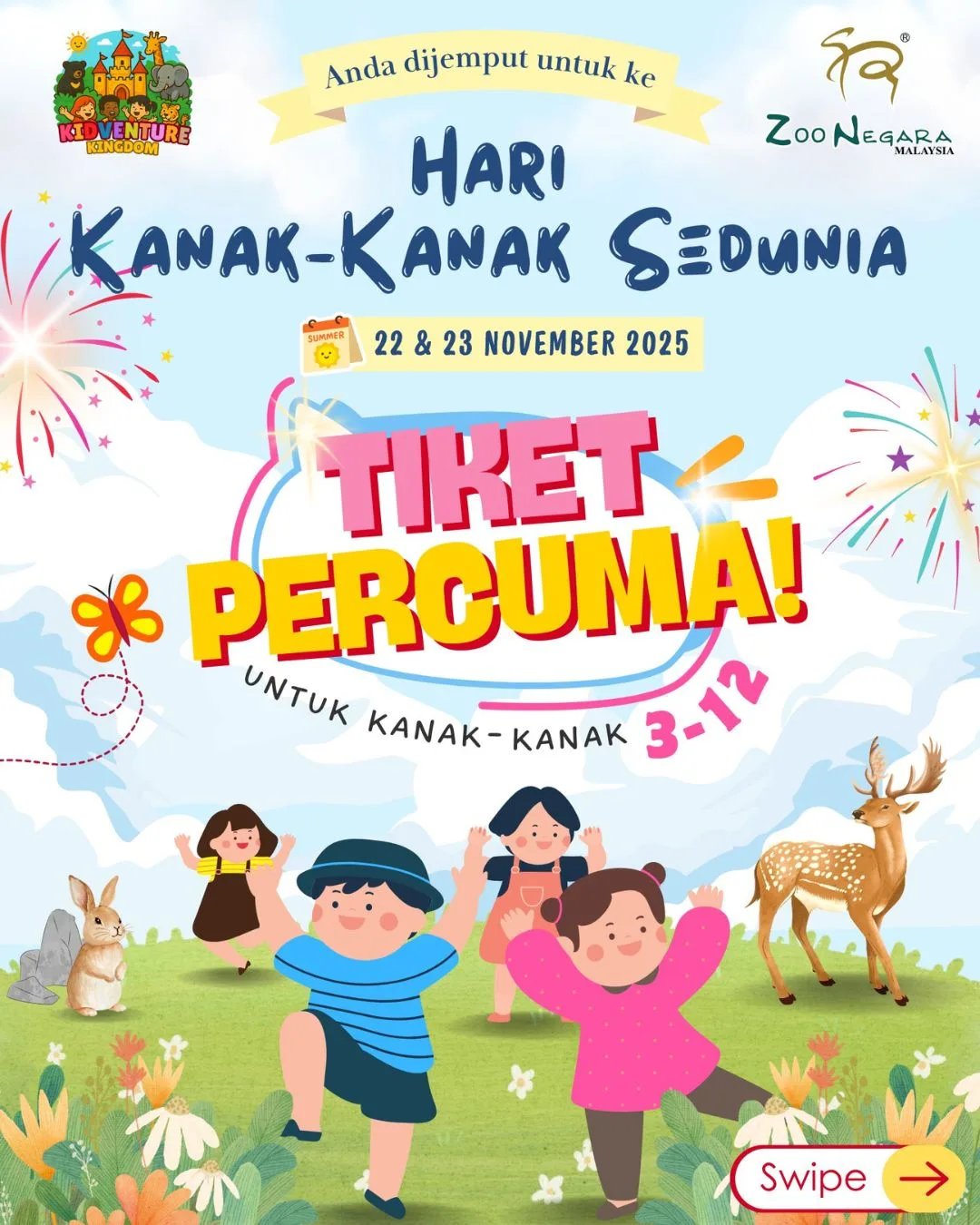 Zoo Negara Beri Tiket Percuma Sempena Hari Kanak-Kanak Sedunia, Bestnya! 4 Zoo Negara Beri Tiket Percuma Sempena Hari Kanak-Kanak Sedunia, Bestnya!