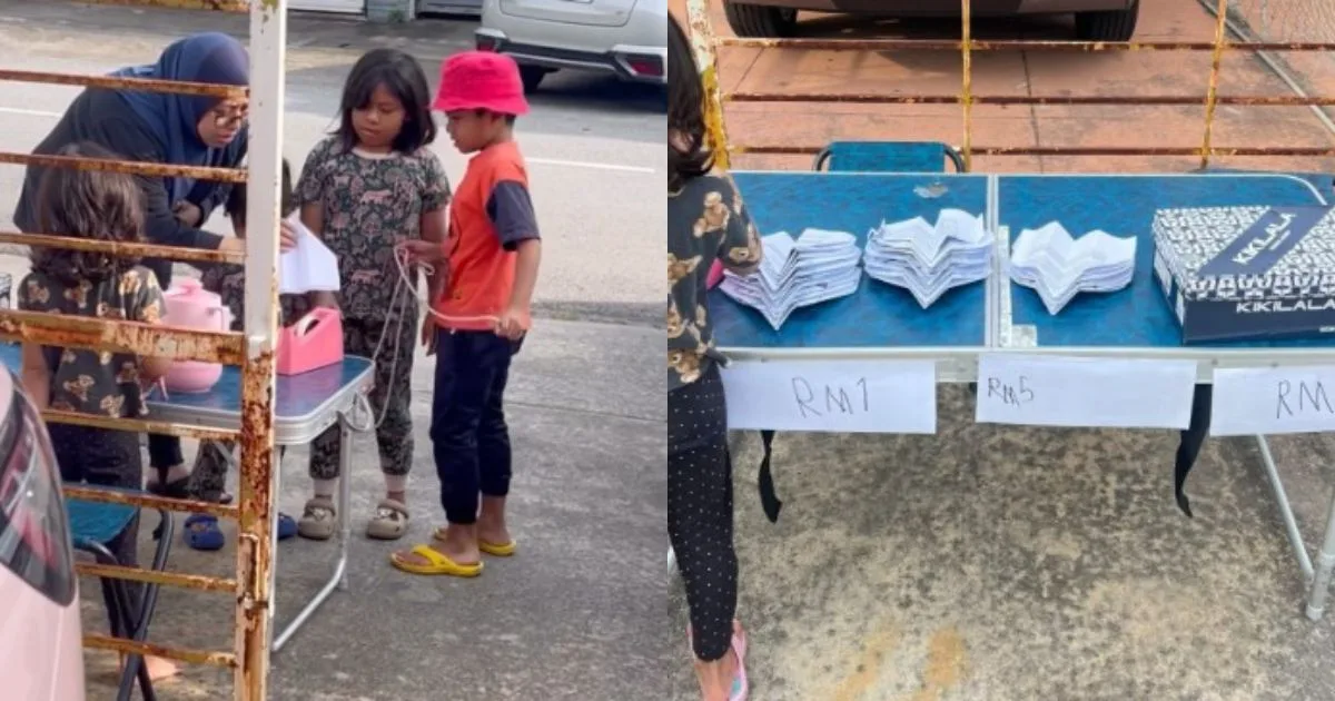 Comelnya Hazama & Hua Jual Kapal Terbang Kertas Depan Rumah, Semangat Betul!